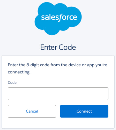 Solicitar que se introduzca el código de conexión